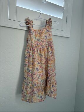 Nordstrom Cream Floral Ruffle Strap Dress - Multicolor Print